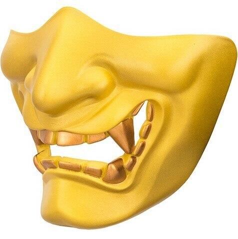 Yokai Ogre Padded Polymer Lower Face Mask, Gold